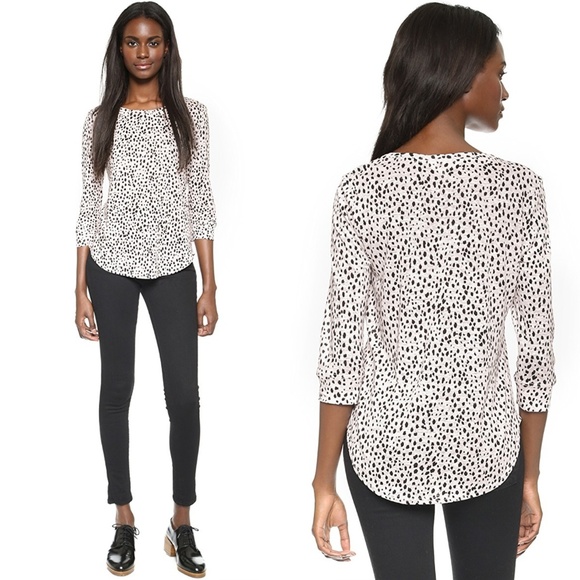 Rebecca Taylor Tops - Rebecca Taylor Dot Print Linen Tee